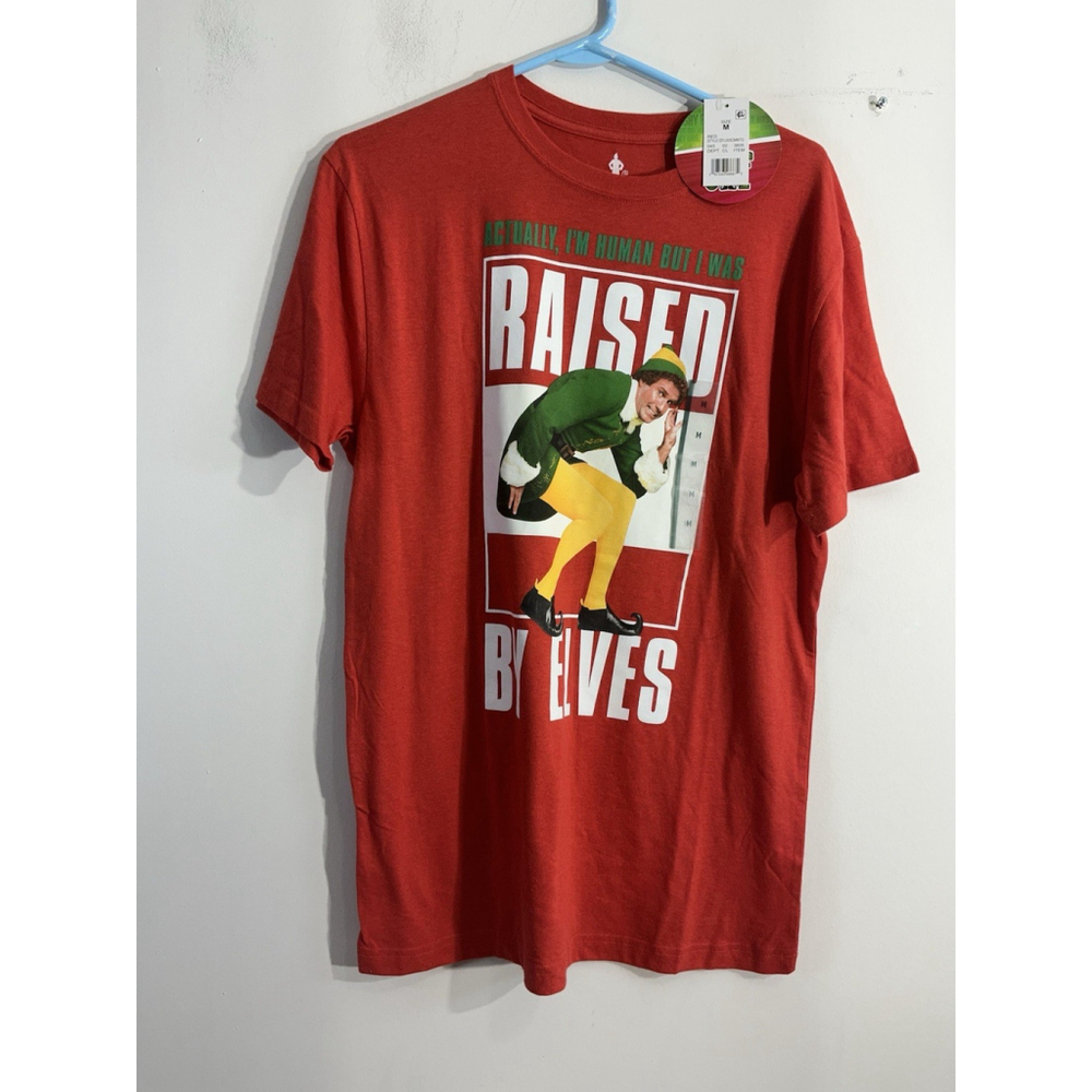Unisex Adult Elf T Shirt Red Short Sleeve Medium NWT